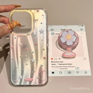 Phone Phone Case Suitable for iPhone Color Smudge Star Fan Bracket 17/16/15promax/14 New Style 13/12