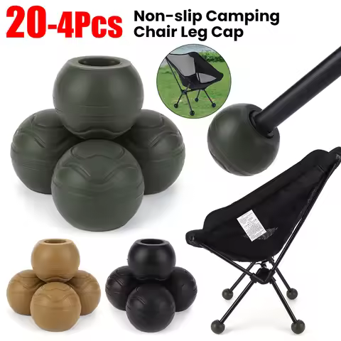 4-20Pcs Camping Chair Leg Cap Anti Slip Outdoor Chair Leg Tips Ball Cap Shock Absorption Moon Chair 