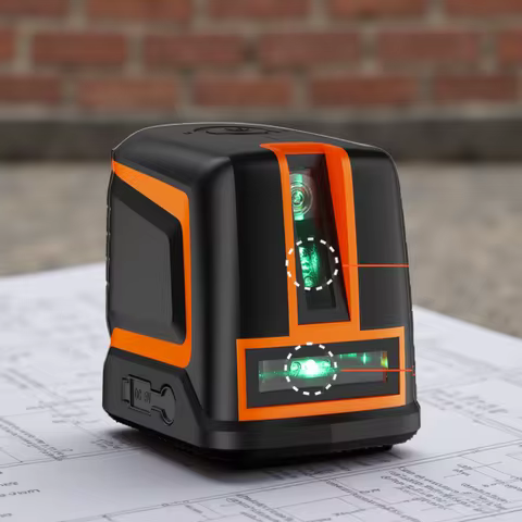 DOVOH Cross 2-Line Strong Green Laser Level Self-leveling Mode Precision 1.5mm/5m Level Laser-recrec