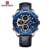 Naviforce นาฬิกาข้อมือผู้ชาย สปอร์ตแฟชั่น NF9197L หน้าปัดกลม สายหนัง กันน้ำ ระบบอนาล็อก