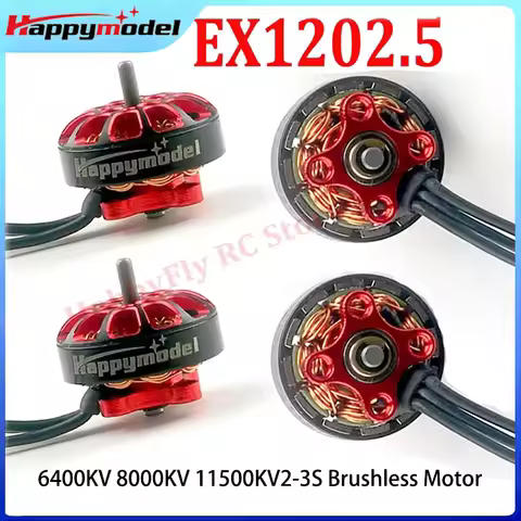 4PCS HappyModel EX1202.5 1202.5 6400KV 8000KV 11500KV 1-3S Brushless Motor for RC FPV Racing Freesty