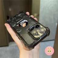 Cartoon Black AirBag Casing For OPPO Reno 14F 13F 12 12F 11 11F 8T 7 8 6 4 Find X5 Lite A92 A72 A52 