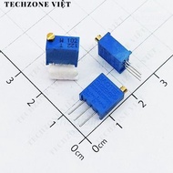 [10 Pieces]- 3296W-102 Variable Resistor, Potentiometer 1 KOhm 3 Pins Adjustable Top 0.5W TechZone V