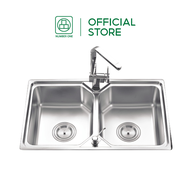 CITY ซิงค์สแตนเลสเกรด304 2หลุม รุ่น WD8050 ซิงค์ล้างจาน