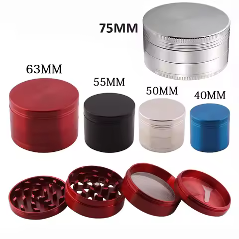 Cheap Herb Grinder Metal Tobacco for Smoking 40 50 60 63mm 75MM 4 Layer Zinc Alloy Herbal 4 Pieces S