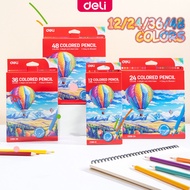 Deli 12/24/36/48 Colors Hexagonal Rod Colored Lead Drawing Colored Pencil Art Supplies EC108 Deli Co