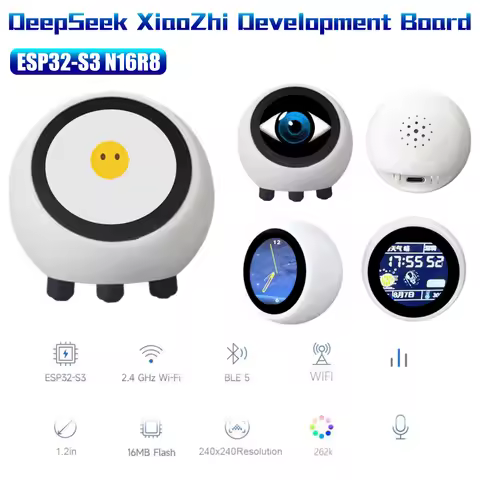 DeepSeek XiaoZhi AI Voice Chat Robot ESP32-S3 1.28 inch LCD N16R8 Development Board Astronaut Clock 