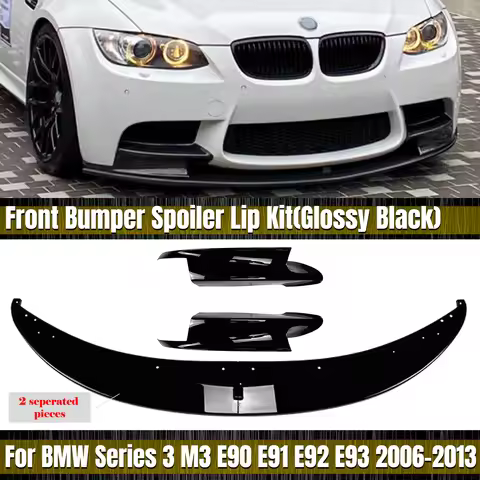 Car Front Spoiler Lip Lower Splitter Blade w/ Side Corner For BMW 3 Series E90 E91 E92 E93 M3 2007 2