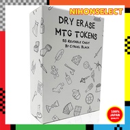Citadel Black Dry Erase MTG Token Set of 50 - Includes 2 Erasers, Reversible, Reusable Double-Sided 