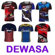 CLEAR STOCK!! BAJU JERSI LENGAN PENDEK MOTOR / MALAYSIA DEWASA
