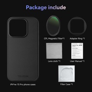 ตัวกรอง CPL VND สำหรับโทรศัพท์ Iphone 15 Pro 15 Pro Max กับเลนส์กรองแสงเคสป้องกันโทรศัพท์สำหรับ Akse