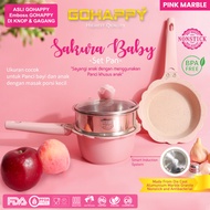 GOHAPPY Sakura Baby pan with frypan steamer milk pan set