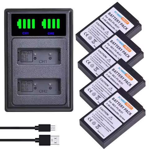 2000mAh BLS-1 BLS1 Battery and Charger for Olympus PS-BLS1 PEN E-PL1 E-PM1 EP3 EPL3 Evolt E-420 E-62