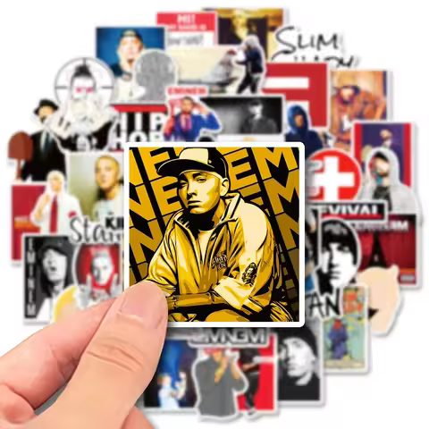 50PCS Hot Eminem Rapper Stickers Hip Hop Car Motorcycle Travel Luggage Phone Guitar Laptop Graffiti 