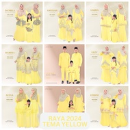 Set Family Tema Kuning Yellow. Baju Raya 2024. Baju Raya Plussize. Sedondon Ibu Anak. Baju Melayu. K