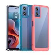 For Motorola Moto G34 Transparent Acrylic Shockproof Protective Phone Cover Case