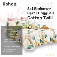 USHOP MAJESTY Bedcover + Sprei 200X200 / 180X200 / 160X200 Tinggi 30 Cm - Bahan Katun Twill Halus L