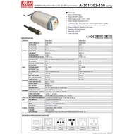 DC AC Power Inverter A301-300-F4 300W 12VDC or 24VDC TO 220VAC 1YR Warranty MW