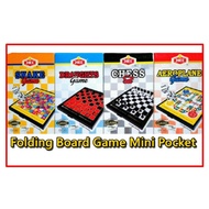 Chess/Draught/Snake/Aeroplane Folding Board Game Mini Pocket