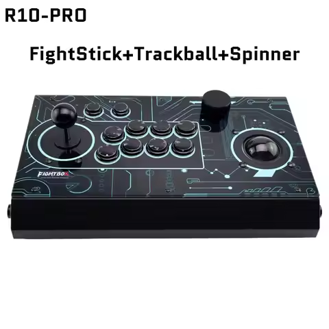 FightBox R10-PRO Arcade Fight Stick with Trackball & Spinner GP2040-CE Raspberry Pico Chip Retro Gam