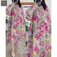 MOMONA/MIDI DRESS WANITA JUMBO/KATUN RAYON LINEN LD 130 CM FIT XXXL