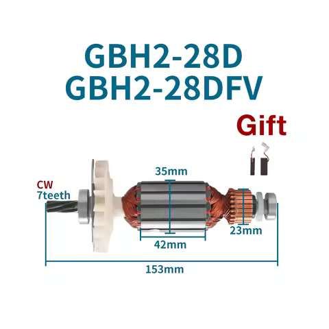 AC220-240V GBH2-28 Armature for Bosch GBH2-28D GBH2-28DFV Hammer Rotor Armature Anchor Coil Stator R