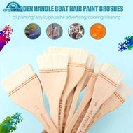 OPENMALL Wooden Handle Goat Hair Paint Brushes for Wall Different Size Watercolor Acrylic Oil Painti