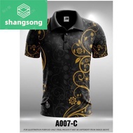 shangsong A007 BATIK SONGKET SUBLIMATION POLO COLLAR TSHIRT