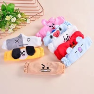 Kawaii BT21 Wash Face Headband Cute Girls Plush Makeup Headband Soft Warm Couple Cartoon Headband Bo