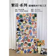 Glue Dry Granules Bumped Tiles Dopamine Dinosaur Cartoon labubu Color Black White Tiles 600x1200 Til