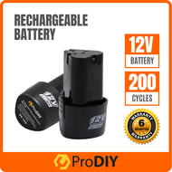 PRODIY Cordless Drill Battery Rechargeable 12V Lithium Li-Ion Battery 200 Cycles
