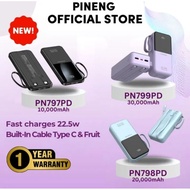 PINENG POWER BANK 20000MAH 22.5W BUILT IN CABLE SUPER FAST CHARGING PN798 PD 20W POWERBANK PN-798PD