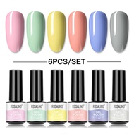 ROSALIND 6Pcs/Set Jelly Gel Nail Polish Set Soak Off Glitter Nail Gel Polish UV Gel Long Lasting Nai