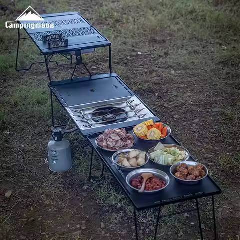 CAMPINGMOON CK-25BK-1P IGT Combination Table Suitable For Snow Peak Stove Cover Outdoor Camping Tabl