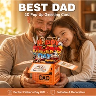 Original Authentic🔥24h Shipping【3D Pop Up】BEST DAD 3D Box Greeting Card Father's Day 3D Ornament Fol