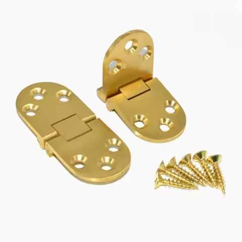 1 Pcs/set 180 Degree Copper Flap Hinge Flip Concealed Round Table Hinge Folding Table Copper Hinge F