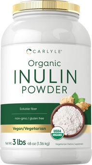 Organic Inulin Powder 48oz | Fiber Supplement from Jerusalem Artichoke | for Probiotic Health | Vega