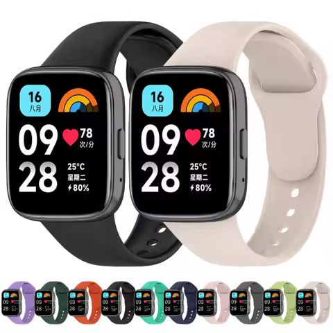 Soft Silicone Strap for Xiaomi Redmi Watch 3 Active Bracelet Wristband for Redmi Watch 3 Lite/ Redmi