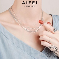AIFEI JEWELRY 純銀項鏈 Pendant 925 Korean Women Chain Rantai Snout Perempuan Silver Perak Leher For Necklace Punk Accessories Original Sterling N77