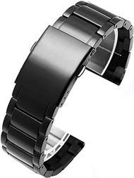 GANYUU For Diesel DZ4316 DZ7395 DZ7305 DZ7330 4358 Watch 24mm 26mm 28mm 30mm Duty Stainless Steel Strap For Men Watchband (Color : A-black, Size : 24mm)