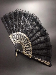 4 Lace Hand Fans, Luxurious Victoria Folding Fans, Suitable For Home Decoration, Classic Dance Stage