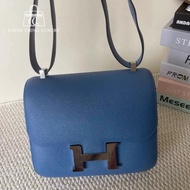 🌈Hermes💙Constance 24💙伊茲密爾藍銀扣🌟99新🌟Epsom皮🌟