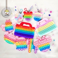 Beg Pop It Colourful Pink Unicorn Butterfly Dolphin Robot Balloon Macaron Rainbow Kids Pop It Fidget
