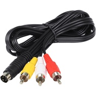 อะแดปเตอร์แปลงสายเคเบิลตัวผู้4พิน S-Video To 3 RCA AV TV,ความยาว: 1.5M (สีดำ)