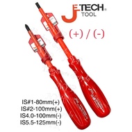 Jetech Electrician Insulated Screw Driver (+) (-) IS#1-80 (+) IS#2-100 +） IS4.0-100 (-) IS5.5-125 (-