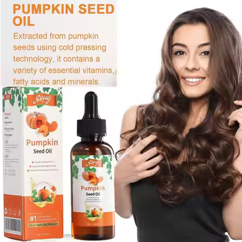 1/3/5PCS Pumpkin Seed Oil For Hair, Natural Organic Pumpkin Seed Oil For Hair & Skin Care, Eyelashes