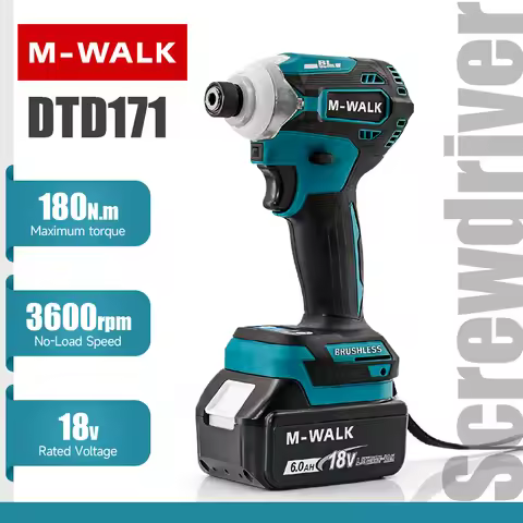 DTD171 3600RPM Brushless Electric Screwdriver Impact Driver Cordless Electric Drill 180N.m Power Too