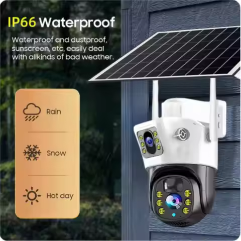 V380 Pro Cámara HD WiFi 4MP/8MP para exteriores,cámara IP Solar PTZ inalámbrica con batería integrad