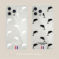 Dolphin striped transparent soft iphone case for iPhone 13 12 11 Pro Max SE 2020 X XR XS 8 7 ip 6S 6