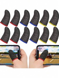 5對/10個黑色遊戲手指套，手機觸控防滑透氣手指套，遊戲防汗觸摸屏大拇指套，防汗、防滑、防指紋，適用於觸摸屏遊戲機和手機遊戲。
